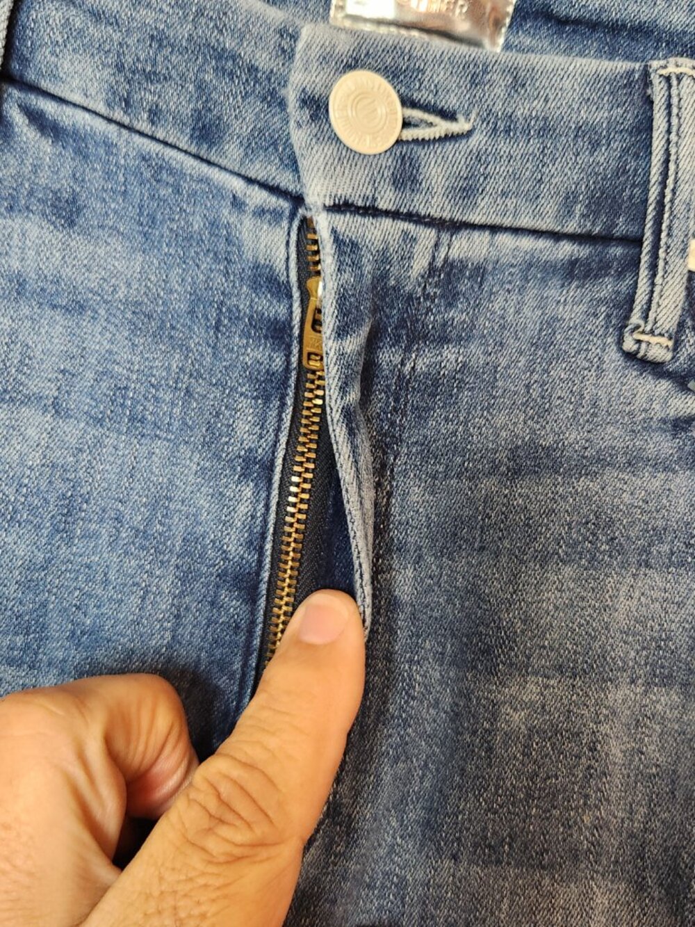 Mother Jeans Thunder Struck Racer Stripe Size 30 by 29 Inseam Raw Hem - Picture 5 of 15